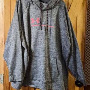 Under Armour Heather Gray Hoodie with Pink Logo